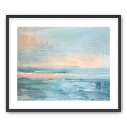 Peach light on blue sea