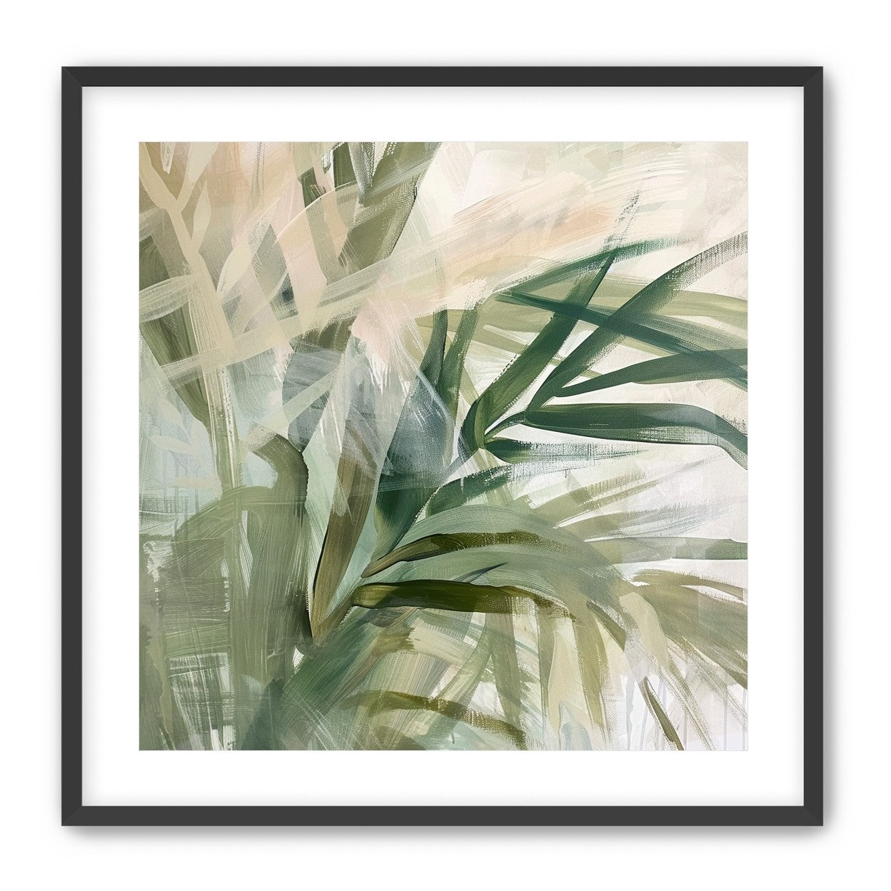 Green leaves in milky light