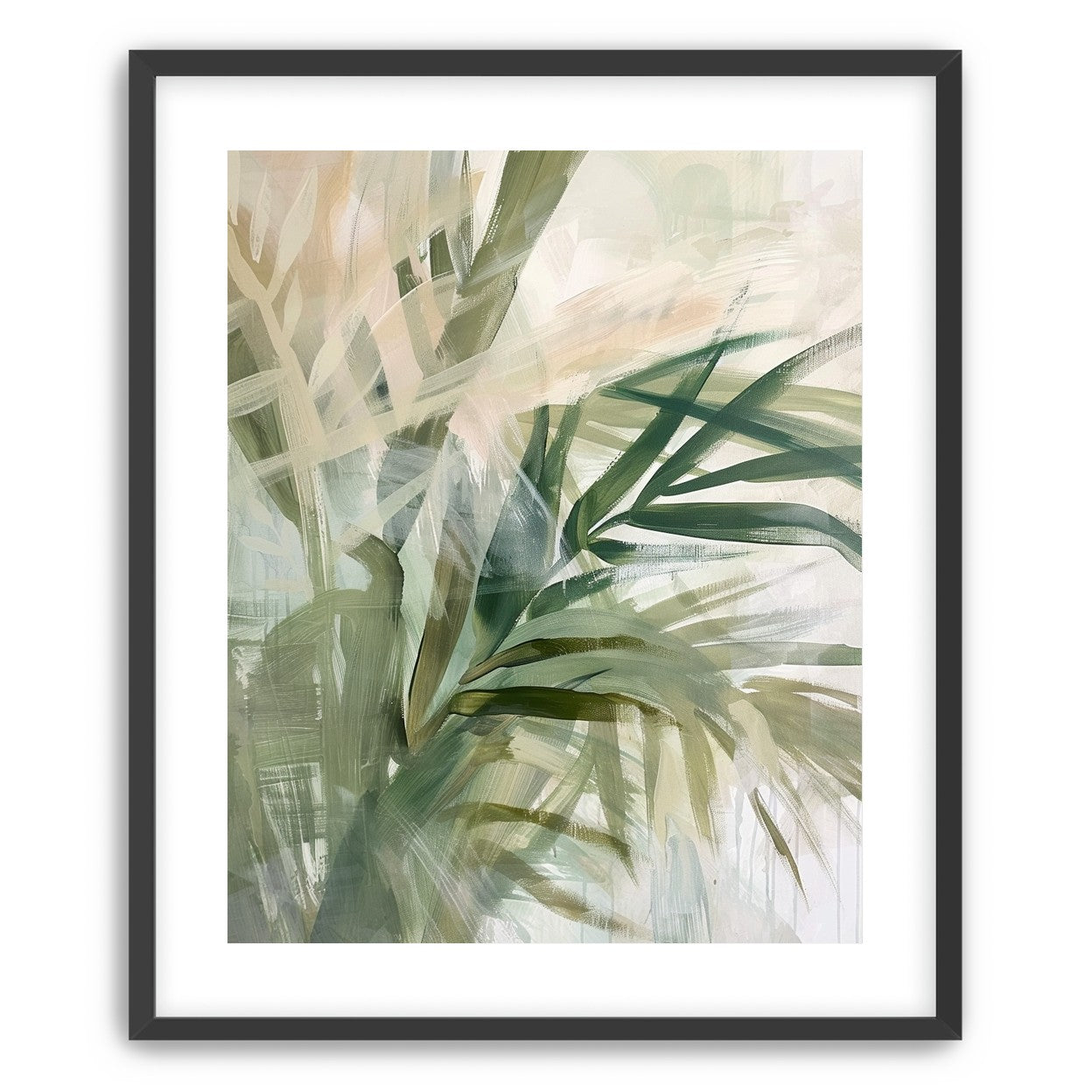 Green leaves in milky light