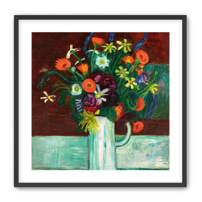 Flowers above the green table