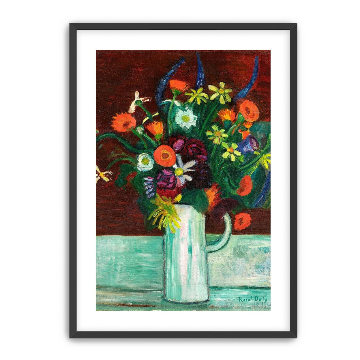Flowers above the green table
