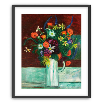 Flowers above the green table