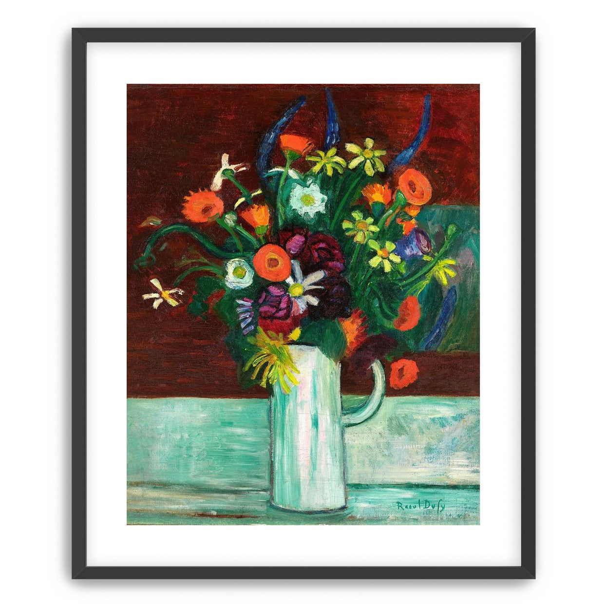 Flowers above the green table