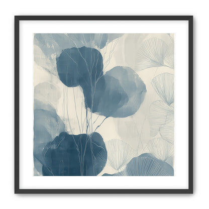 Ginkgo fans among round leaves