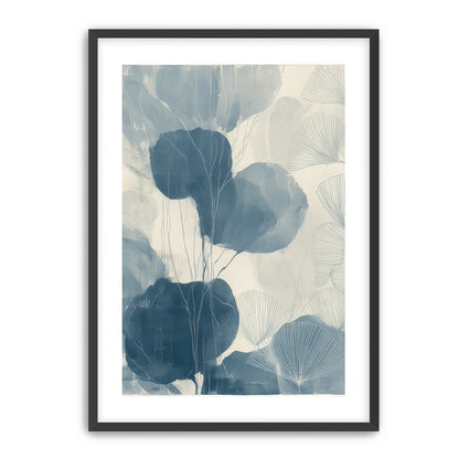 Ginkgo fans among round leaves