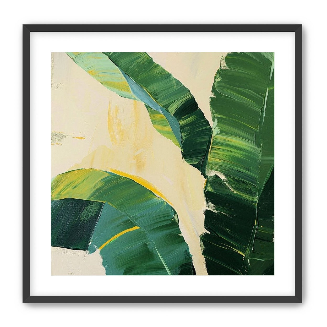 Green leaves in soft cream light