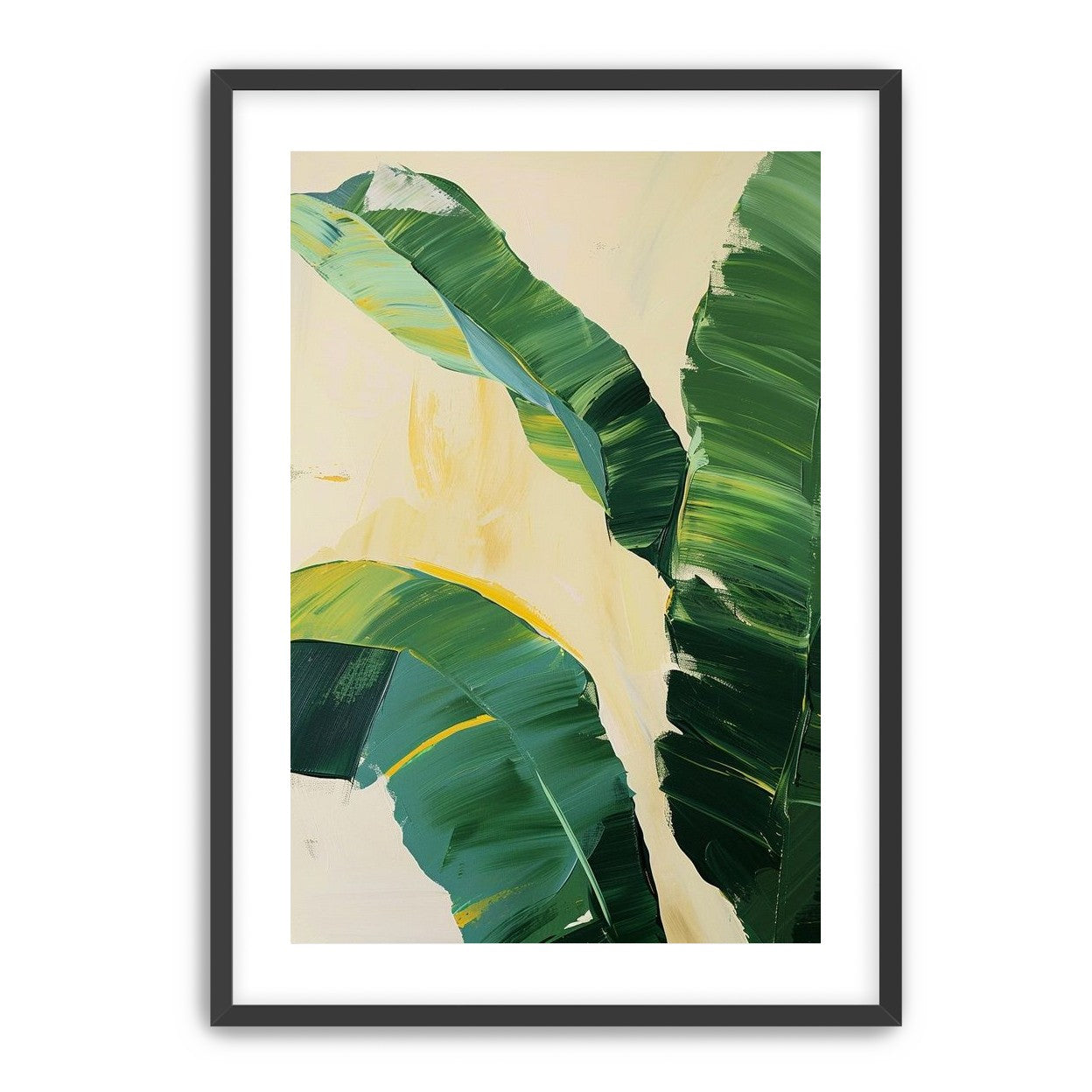 Green leaves in soft cream light