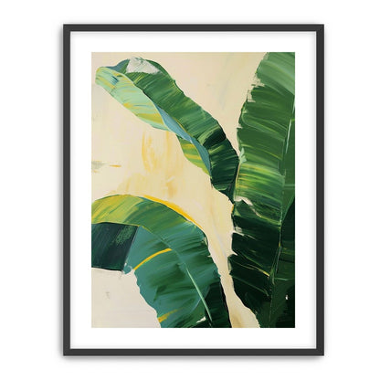 Green leaves in soft cream light