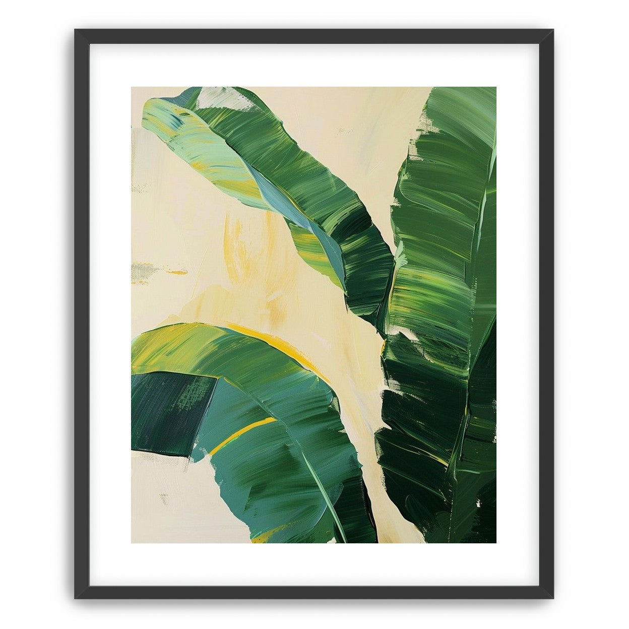Green leaves in soft cream light