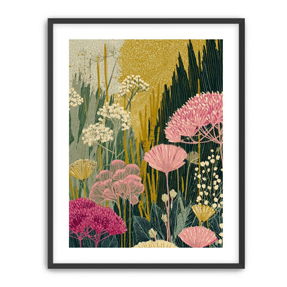 Wildflowers pressing into dusk