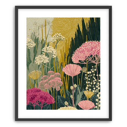 Wildflowers pressing into dusk