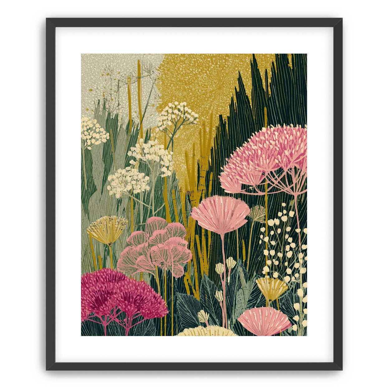 Wildflowers pressing into dusk