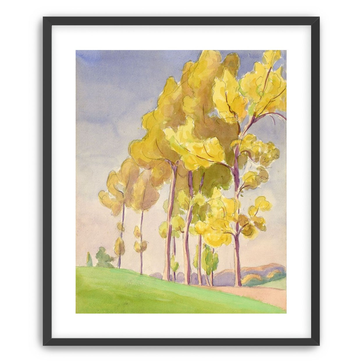 Yellow crowns on the hill