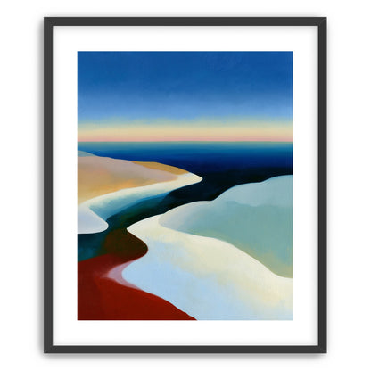 Blue sky over white dunes
