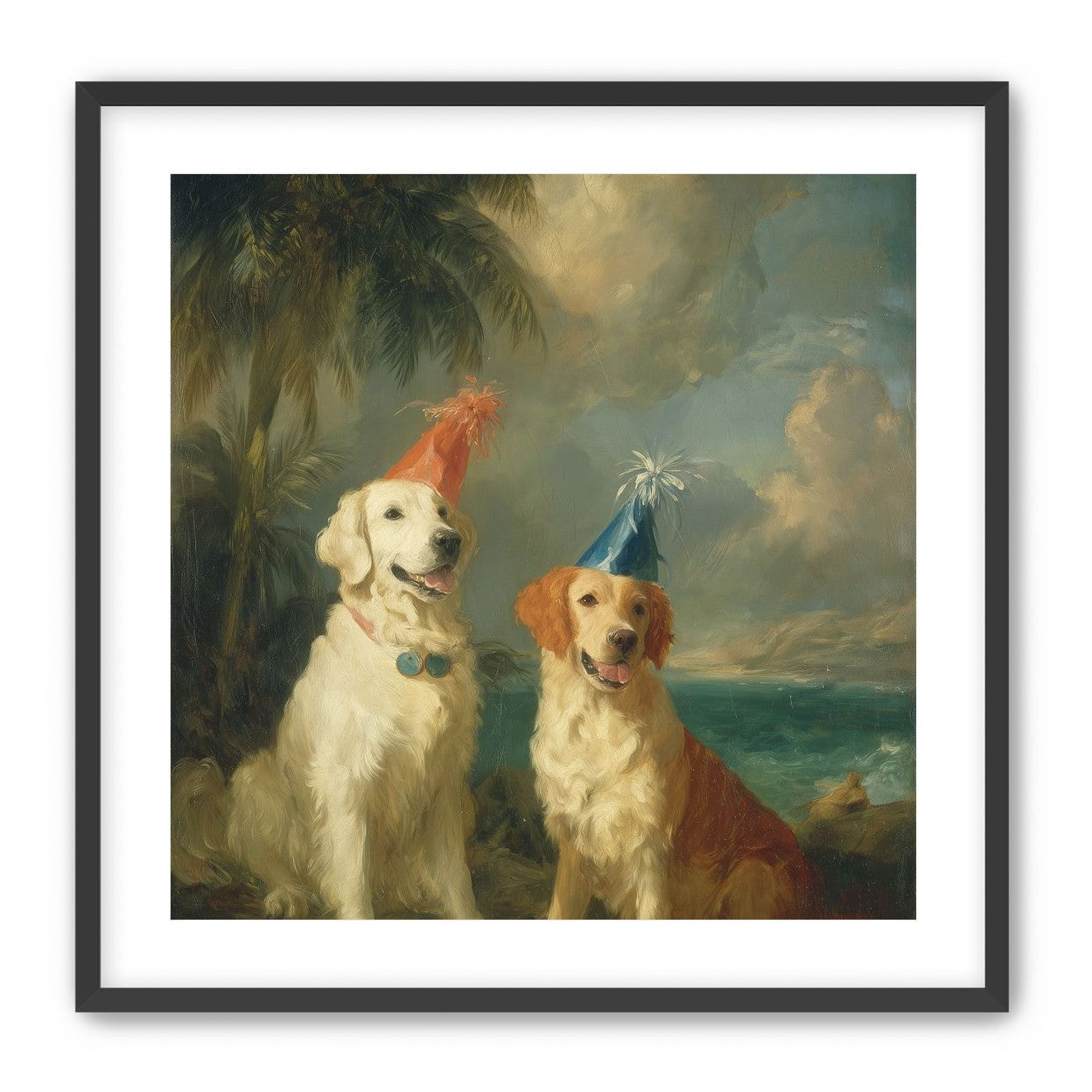 Party hats by the sea