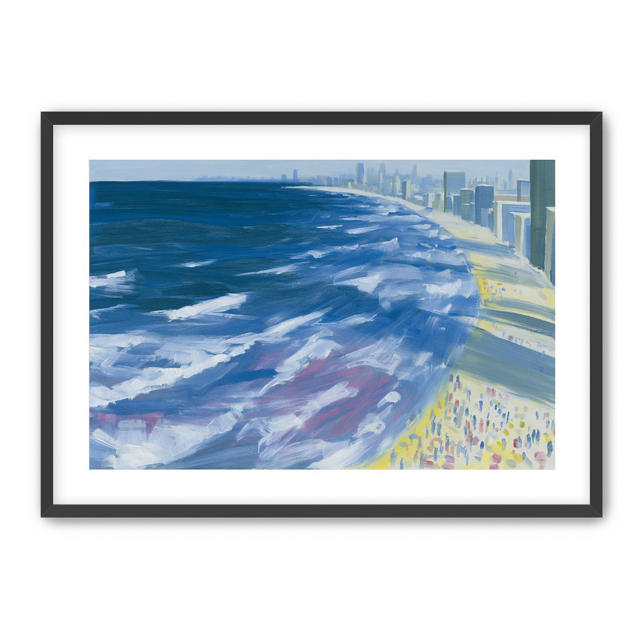 White surf along the skyline
