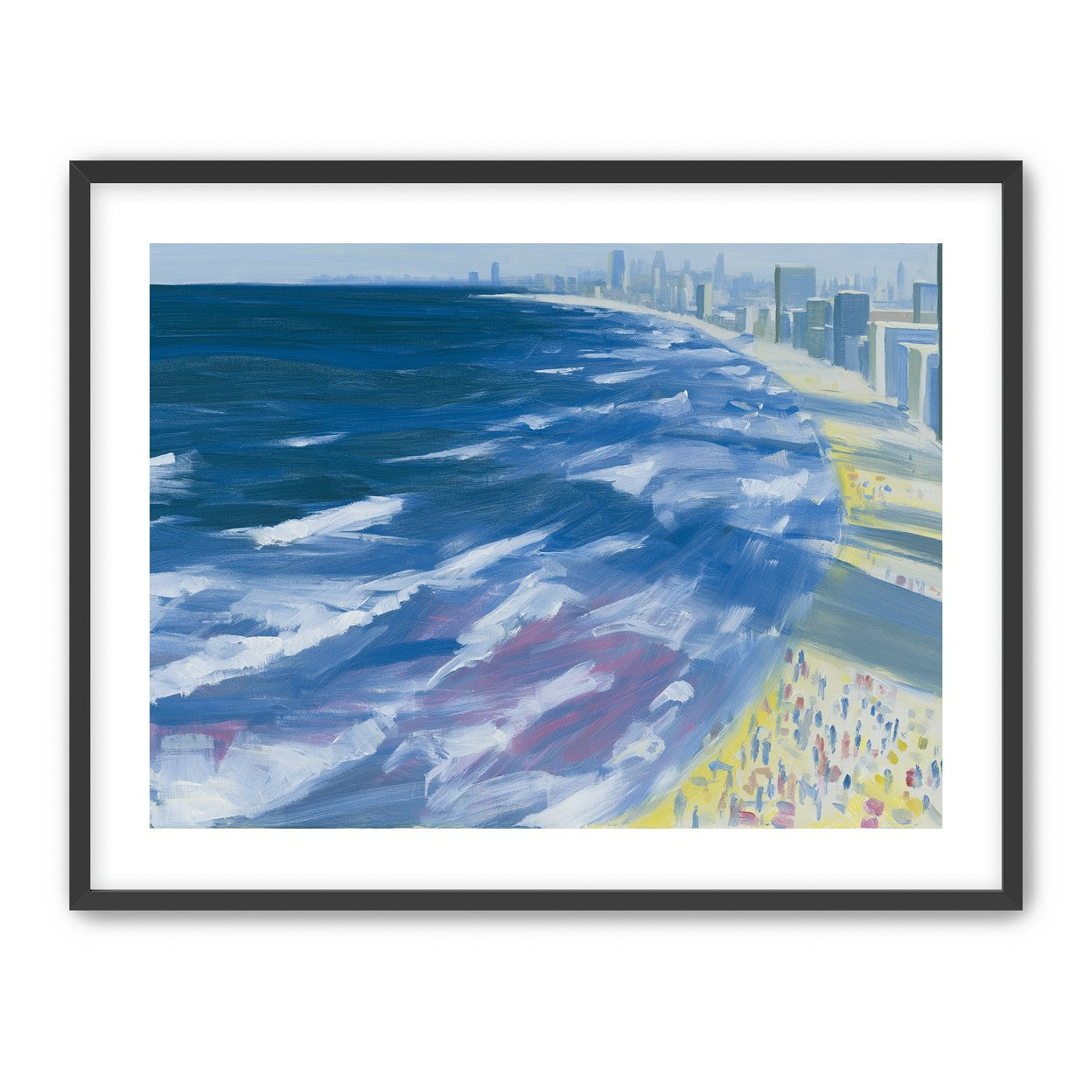 White surf along the skyline