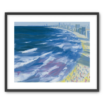 White surf along the skyline