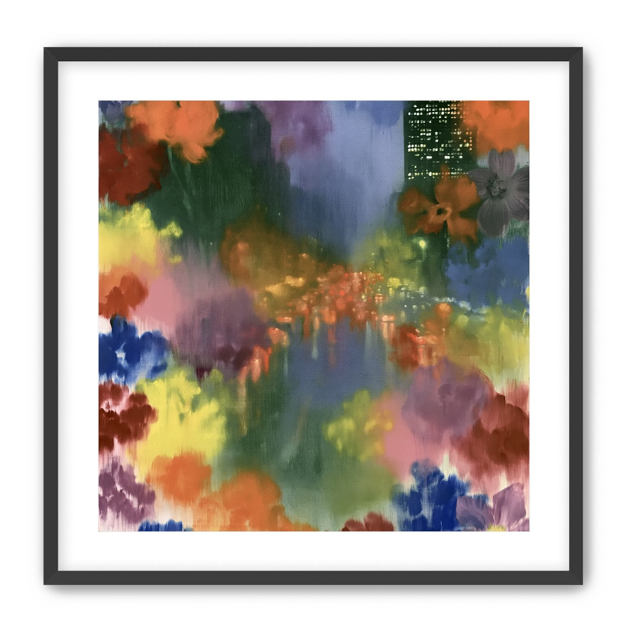 City lights in painted bloom