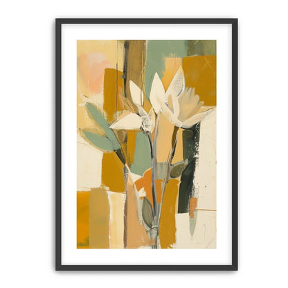 White flowers in ochre light