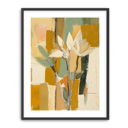 White flowers in ochre light