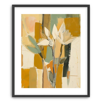 White flowers in ochre light