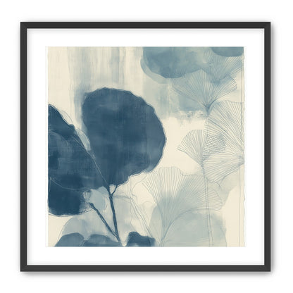 Indigo leaves on cream paper