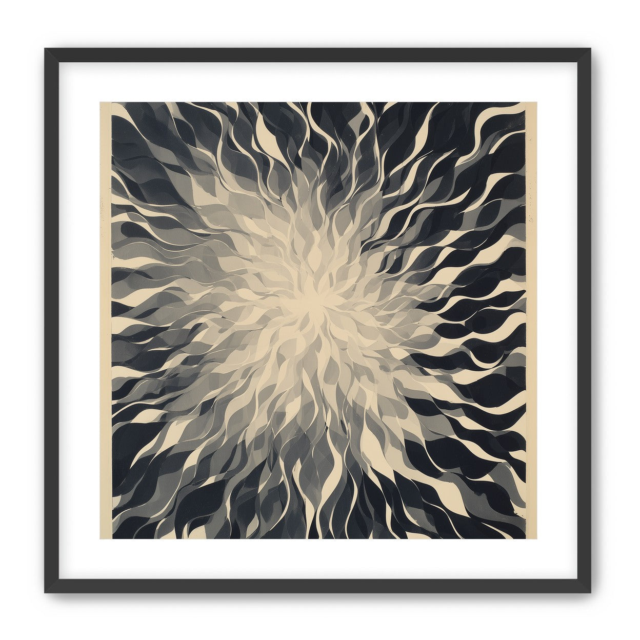 Pale center in black sweep