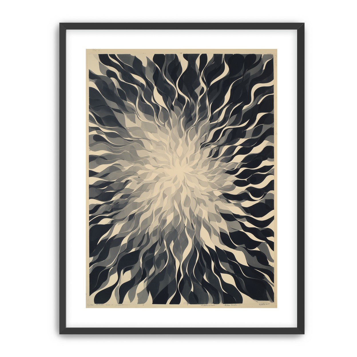 Pale center in black sweep