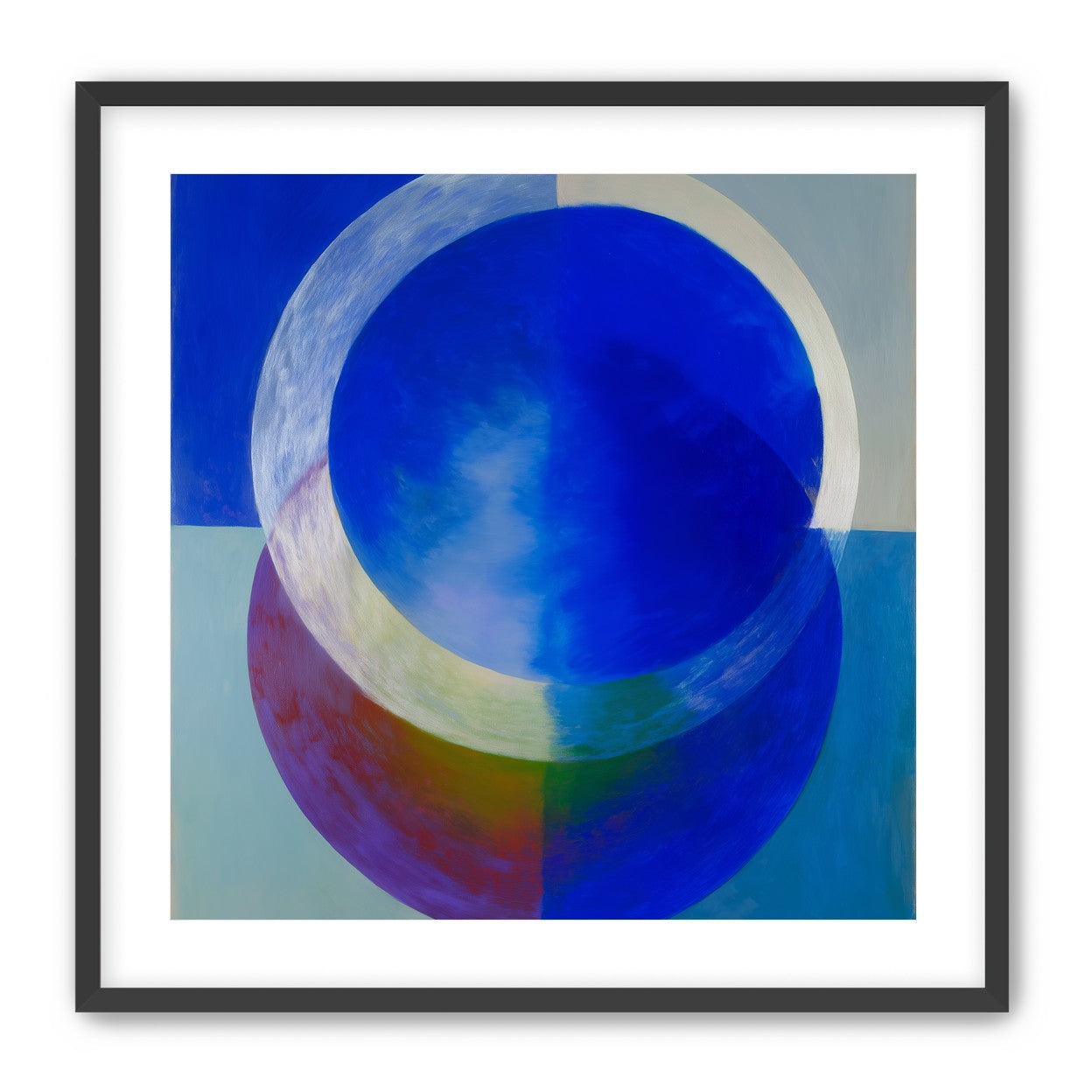 Pale arc across blue circle