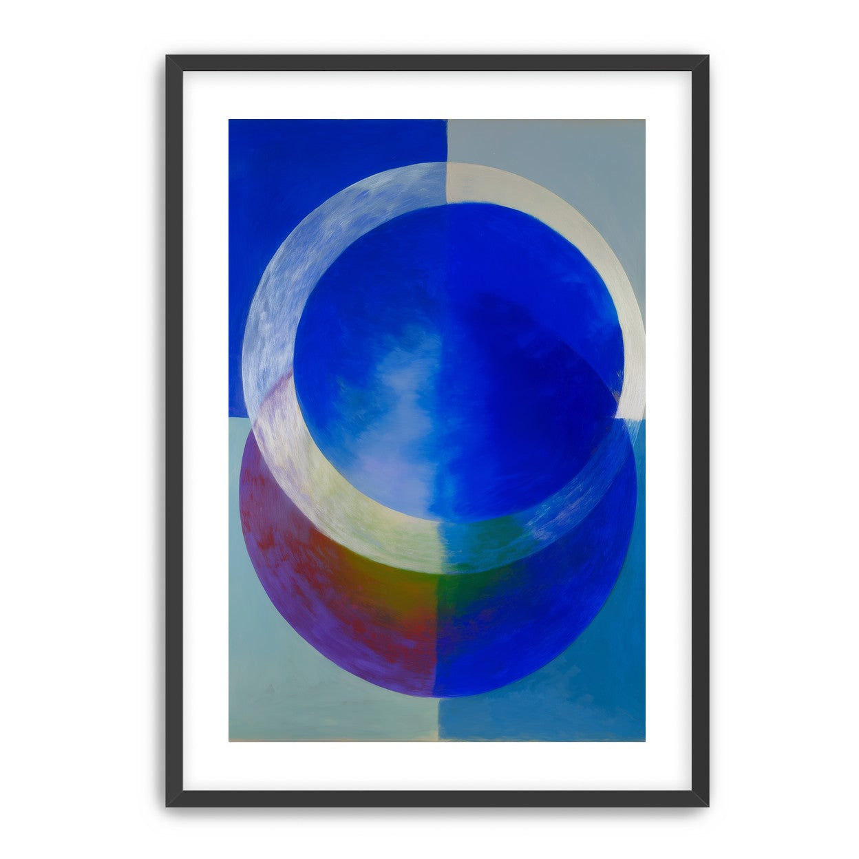 Pale arc across blue circle