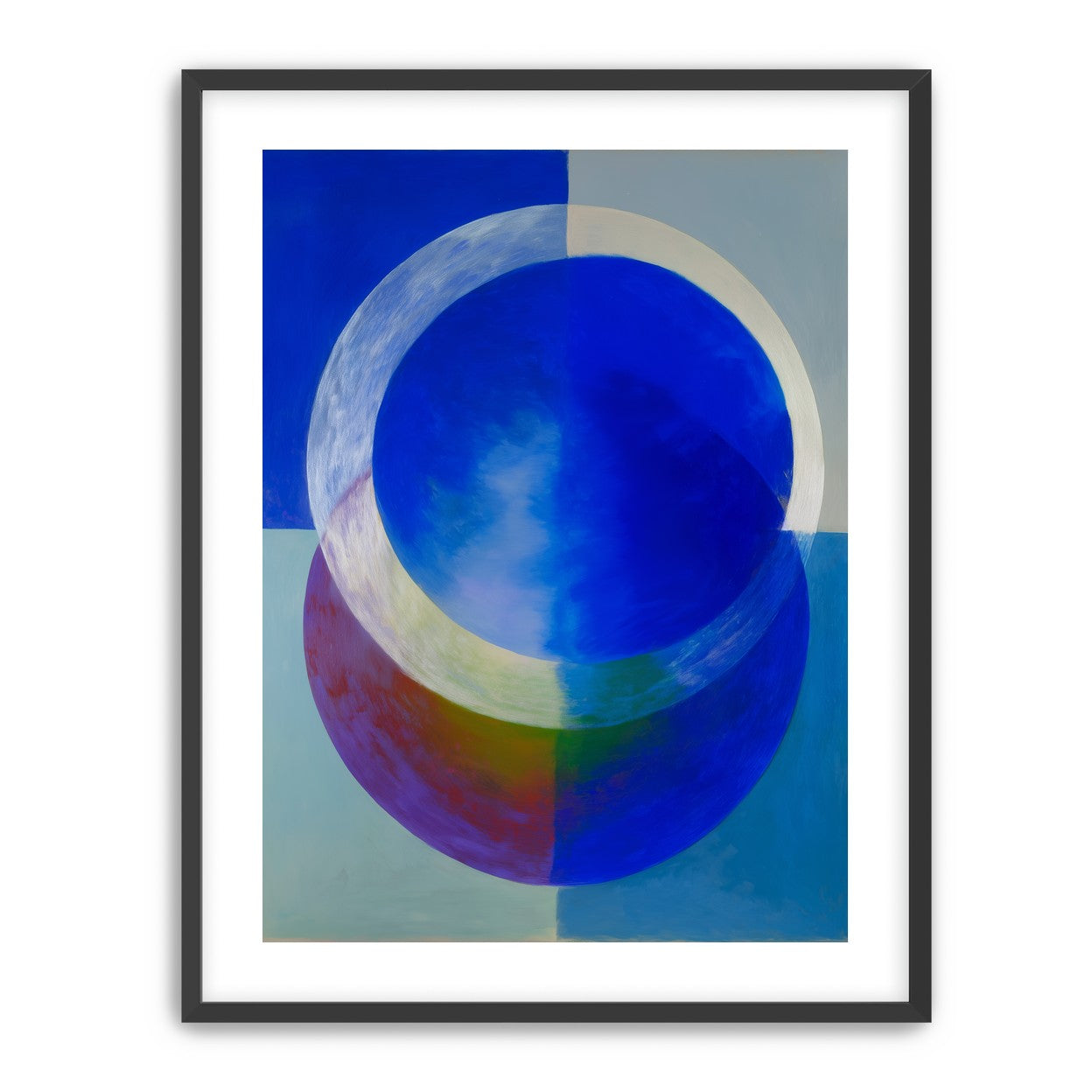 Pale arc across blue circle