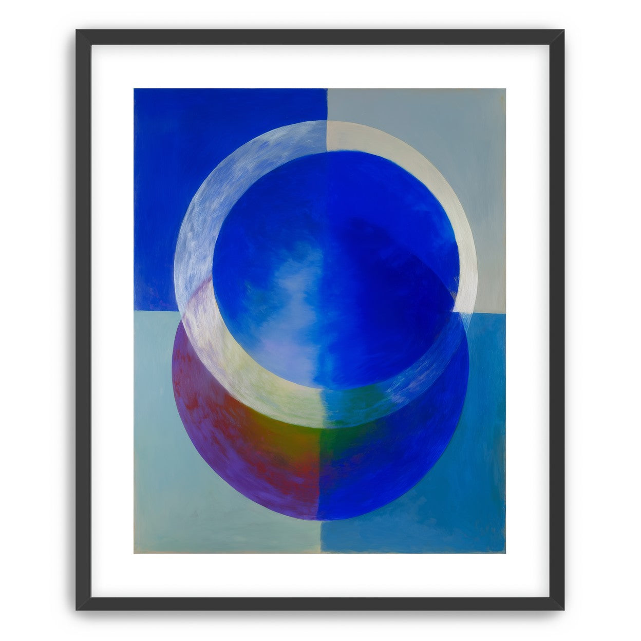 Pale arc across blue circle