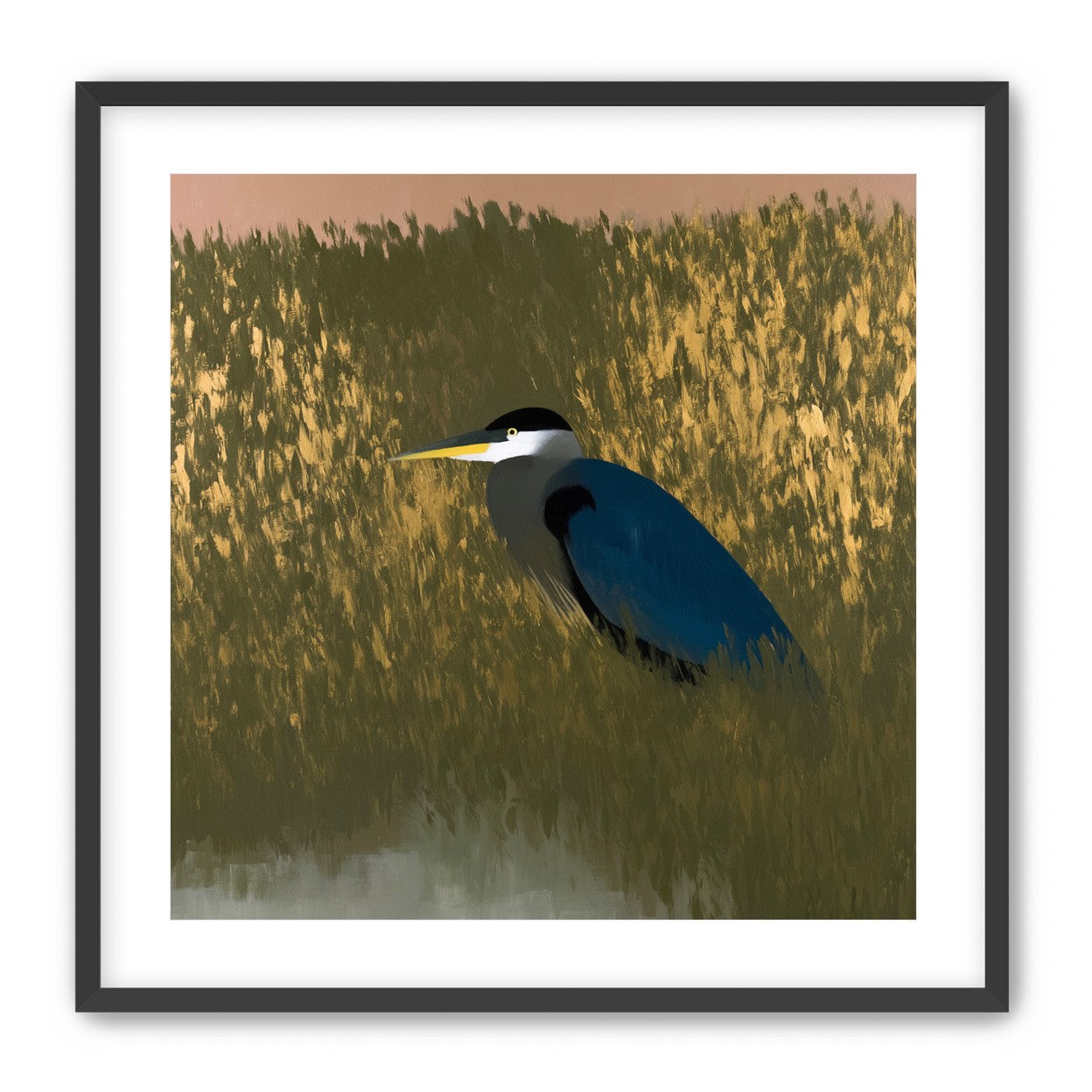 Heron among the reeds