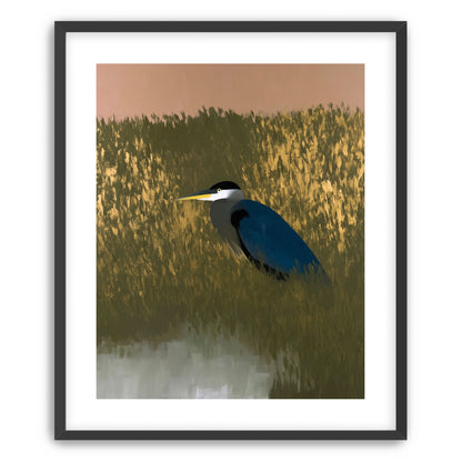 Heron among the reeds