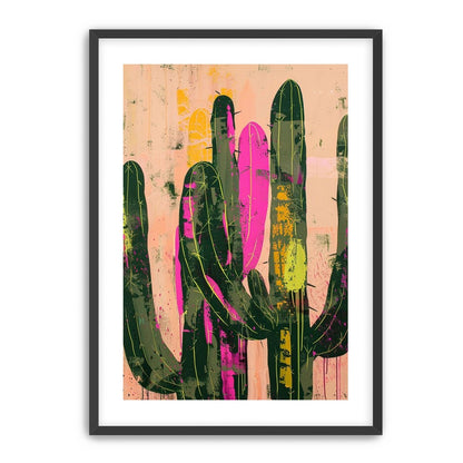 Neon pink on cactus green