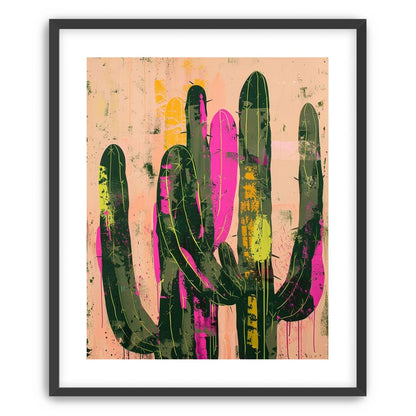 Neon pink on cactus green