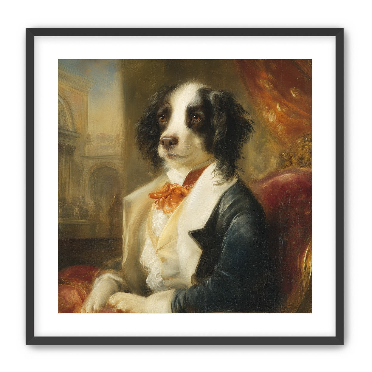 Orange bow on red velvet