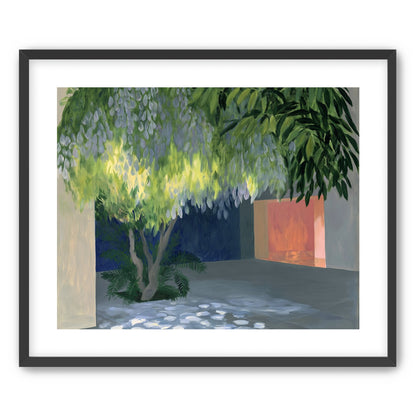 Spotted light under blossoms