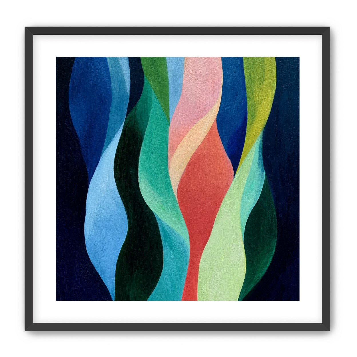 Layered wavy color bands