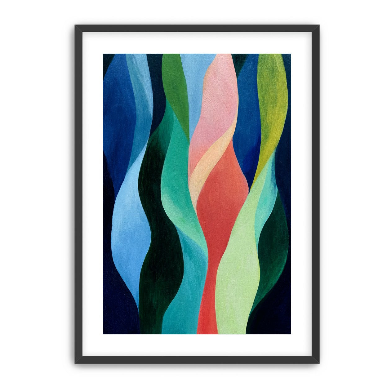Layered wavy color bands