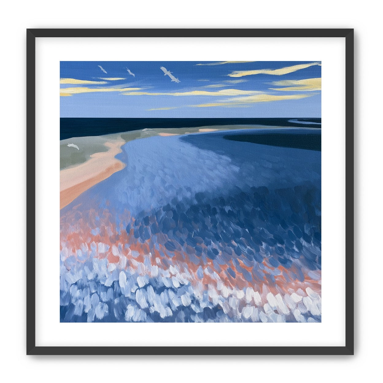 Pale sand in blue water