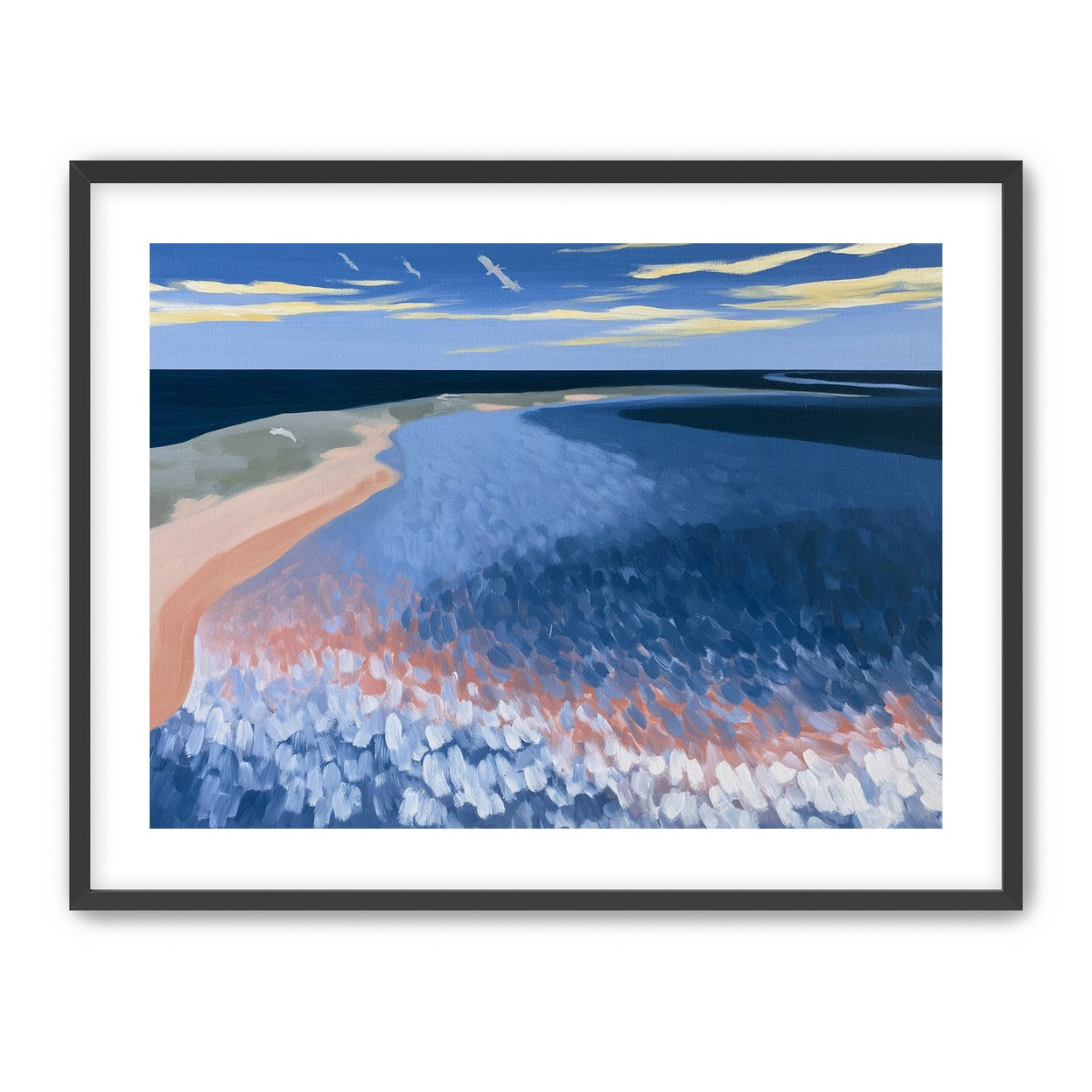 Pale sand in blue water