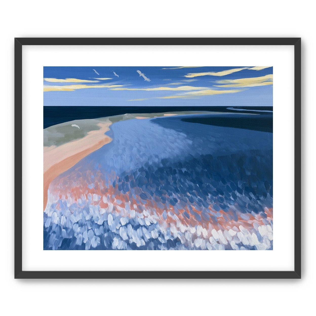 Pale sand in blue water