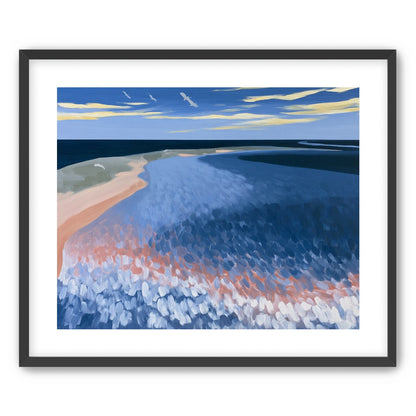 Pale sand in blue water