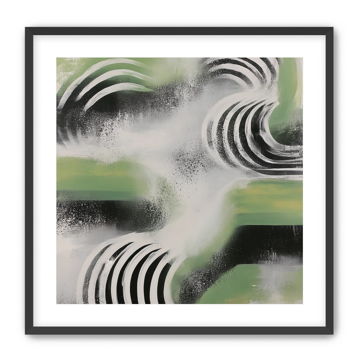 Curved bands in drifting haze