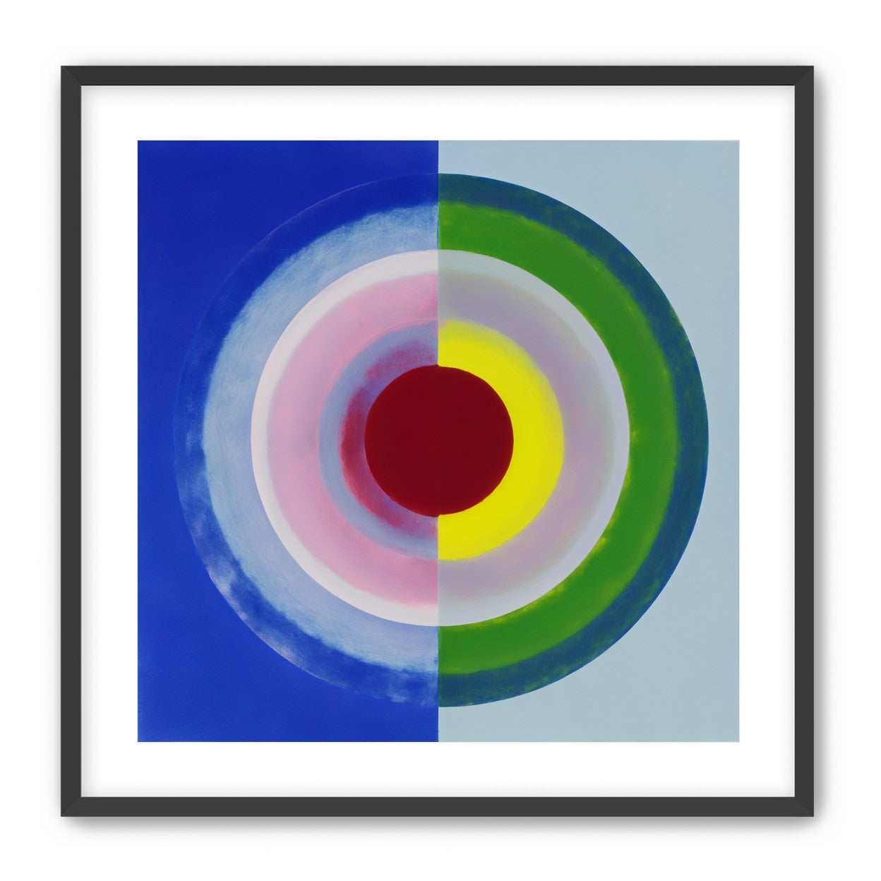 Blue and green split circle