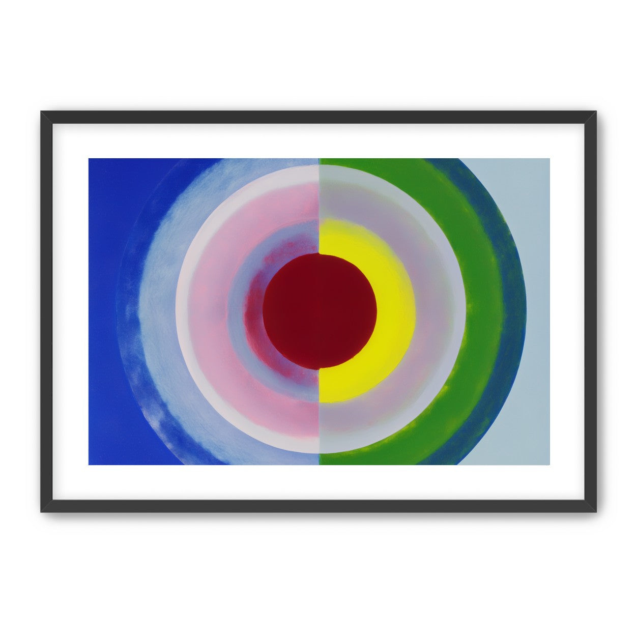 Blue and green split circle