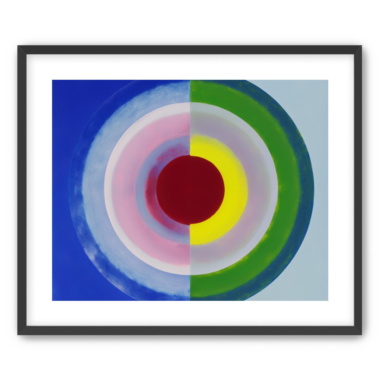 Blue and green split circle