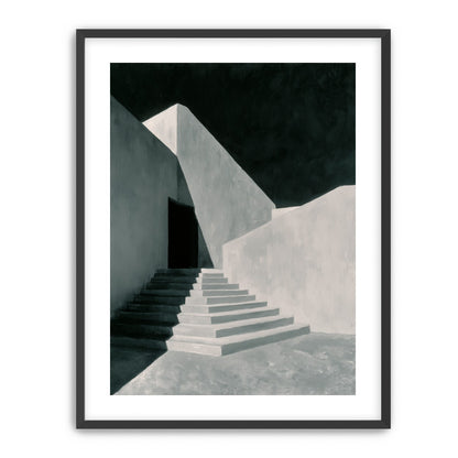 Stairs into the black doorway